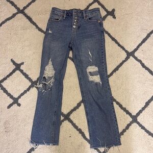 Distressed Blue Jeans
